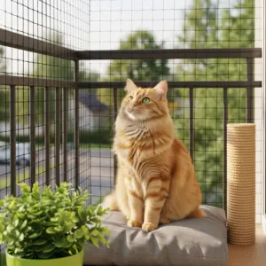 Zwart kattennet zware uitvoering standaard maten