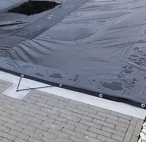 Zwembad winterzeil zwart 3.9x10 meter restant
