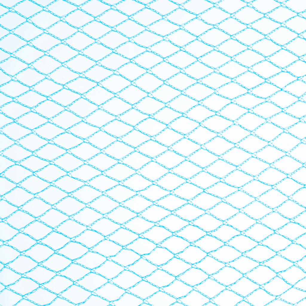 Blauw tuinnet standaard maten maas 28 mm