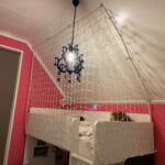 Nylon net wit geknoopt 10cm maas