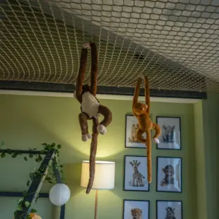 Loungenet zandkleurig ongeknoopt