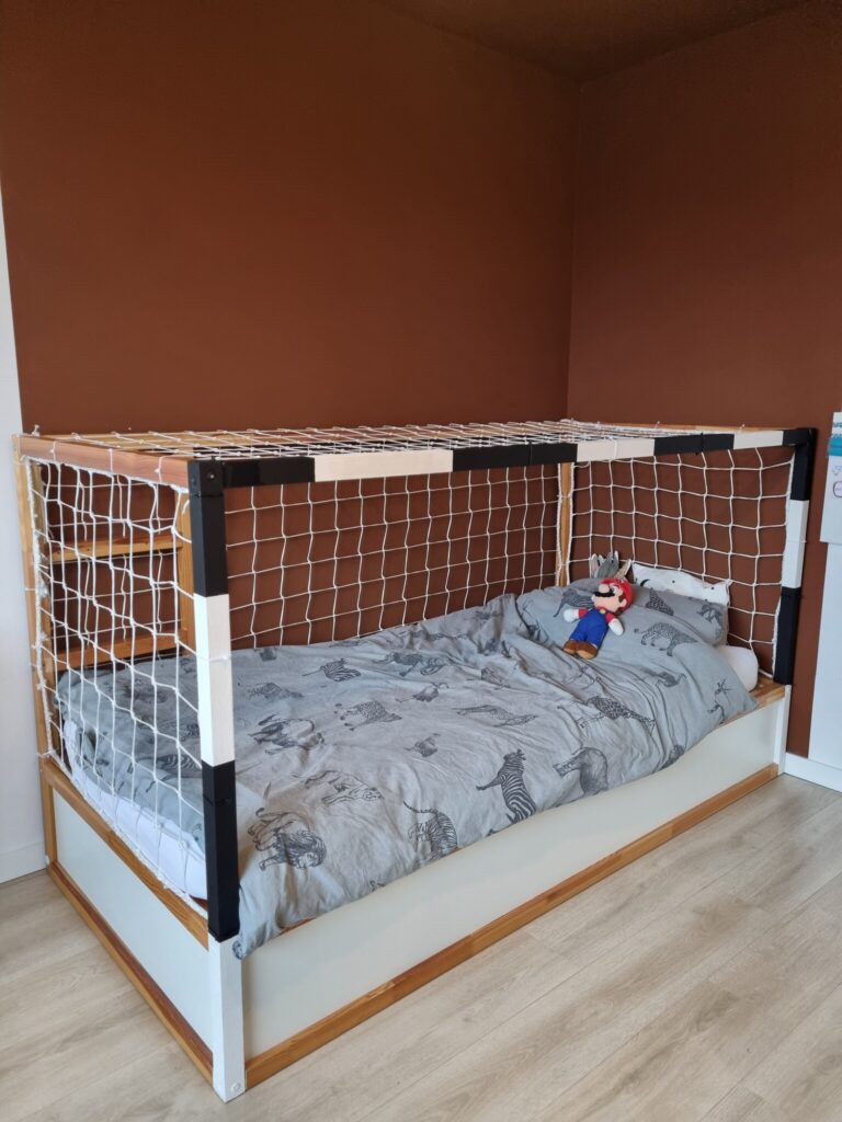 Nylon net wit geknoopt 10cm maas